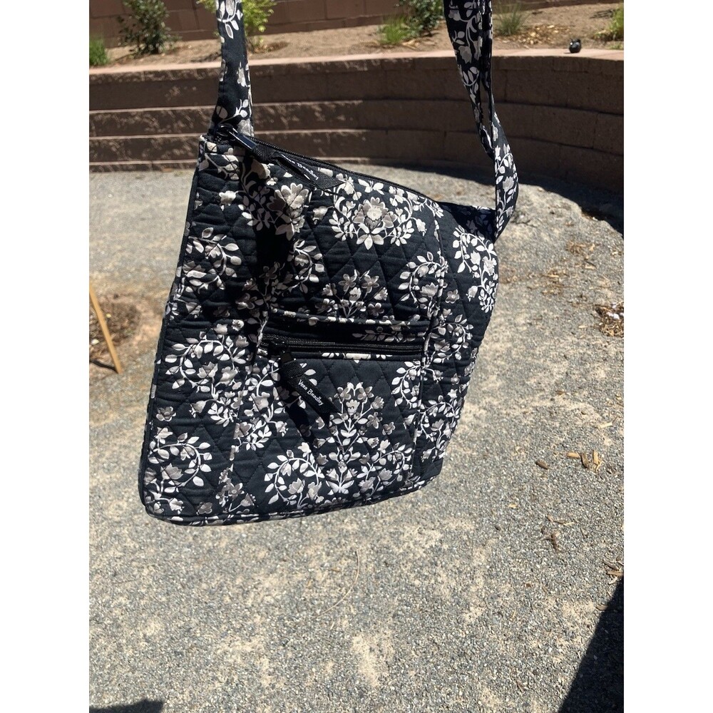 Vera Bradley Quilted Crossbody Bag Floral Black & White